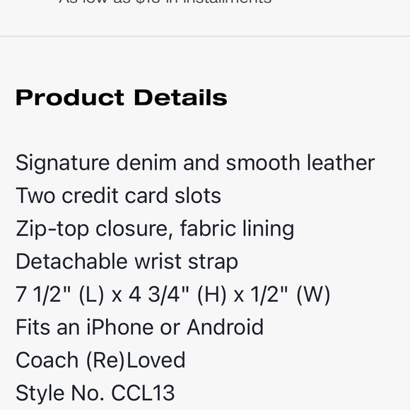 Coach  wristlet in Signature Denim CJ874 - Picture 3 of 7